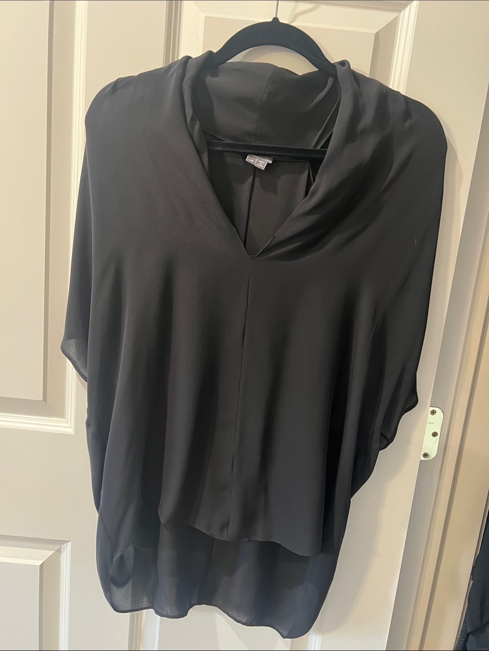 Vince Black Draped V-Neck Tunic